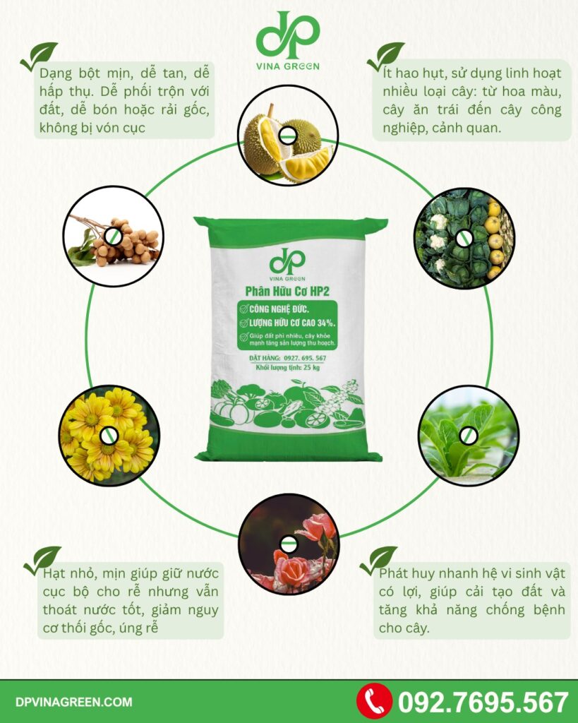 Phân Bón Hữu Cơ Vi Sinh HP2 - Bột mịn